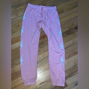 Women’s Aqua lounge pants sweatpants joggers size S small lightening bolts